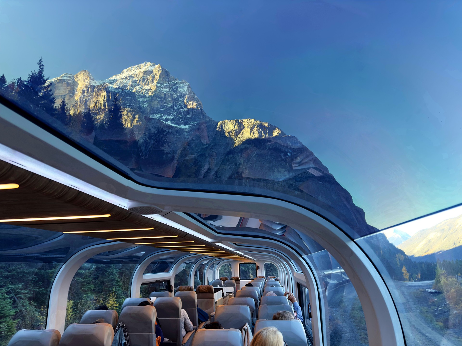 POV: Glass-top train ride through the Canadian Rockies
